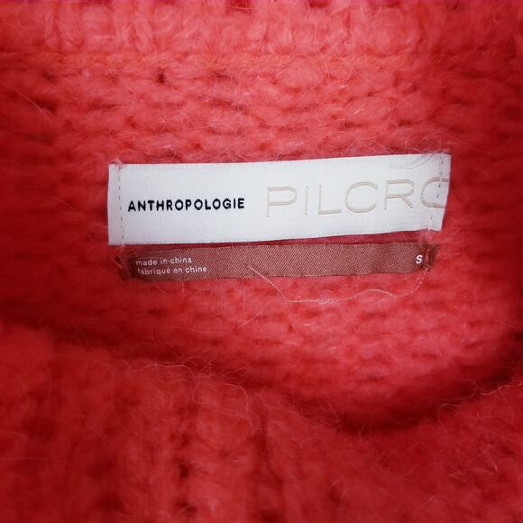PILCRO Anthropologie Zamora Cowl Neck Alpaca Sweater in Coral #OB1194125 Small - Picture 11 of 15